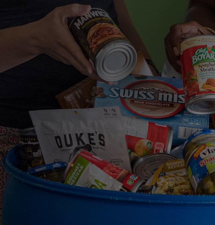 Container of food products for food drive
